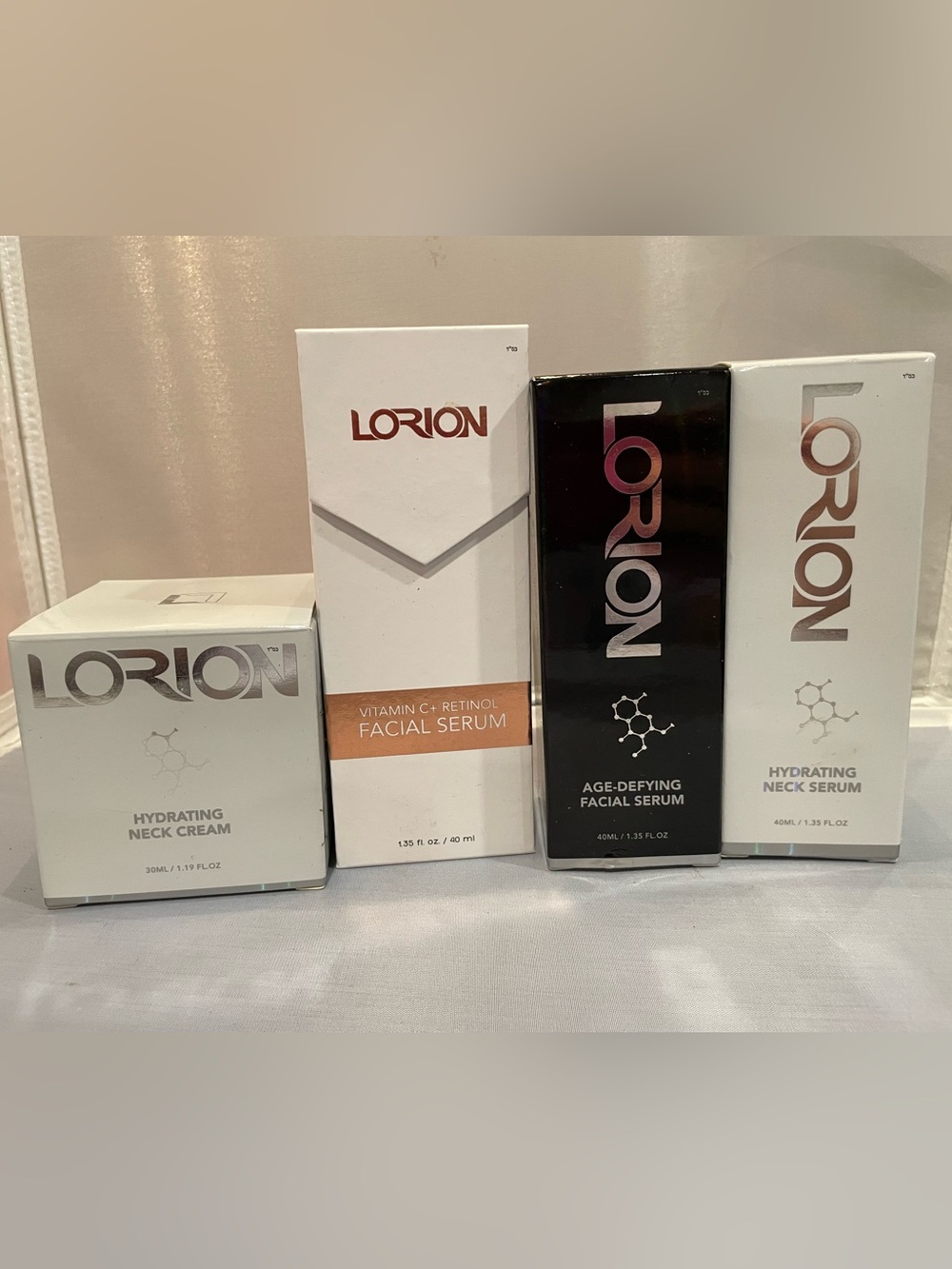 New Auth Set of 4 Lorion Skincare Cream & Neck Face Age Defying Serums Ret $280!